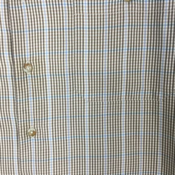 Ike Behar Brown Plaid Collared Button-Down Shirt Sz XL 100% Cotton Made in Peru - Picture 5 of 9